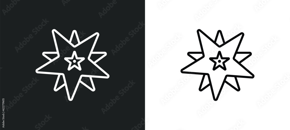 Poster polygonal multiple stars outline icon in white and black colors. polygonal multiple stars flat vecto