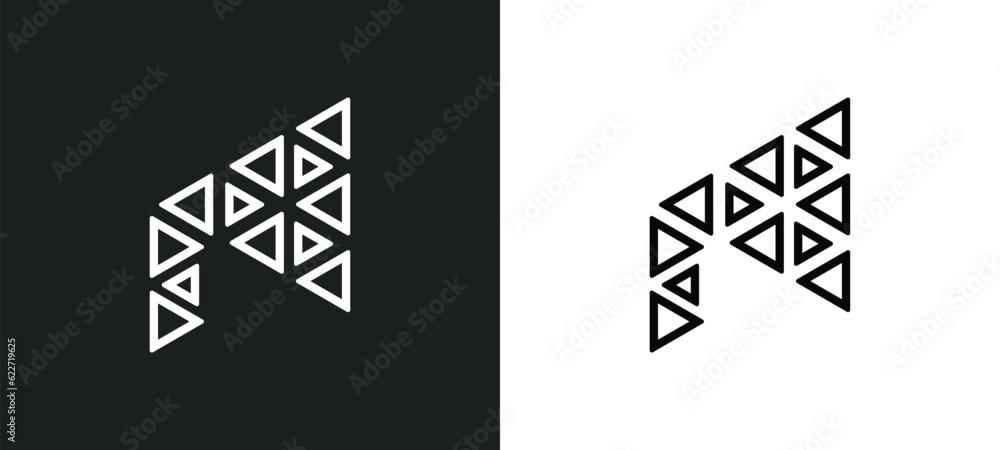 Poster polygonal megaphone outline icon in white and black colors. polygonal megaphone flat vector icon fro