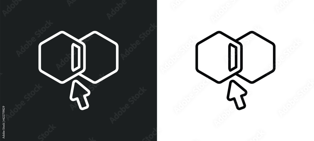 Poster join outline icon in white and black colors. join flat vector icon from geometry collection for web,