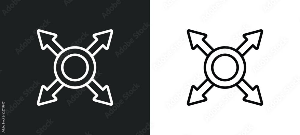 Poster extend outline icon in white and black colors. extend flat vector icon from geometry collection for 