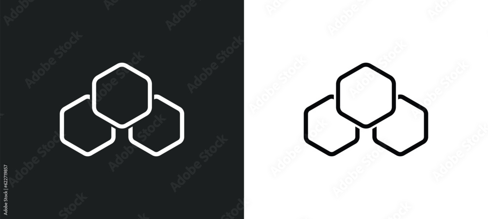 Poster front outline icon in white and black colors. front flat vector icon from geometry collection for we