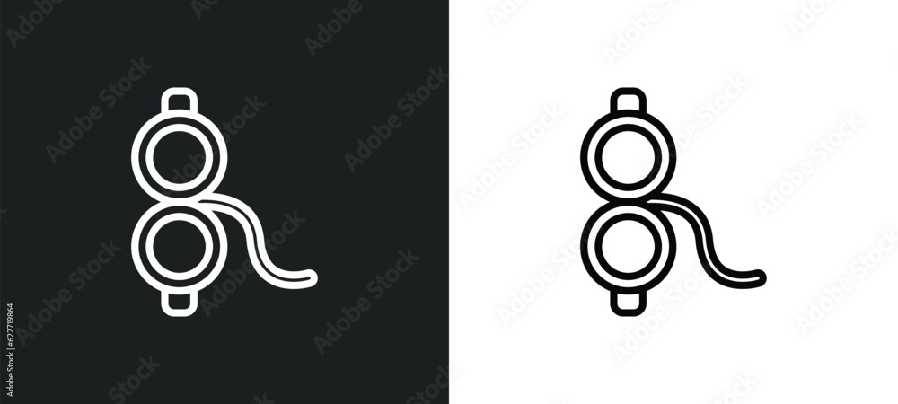 Poster off outline icon in white and black colors. off flat vector icon from geometry collection for web, m