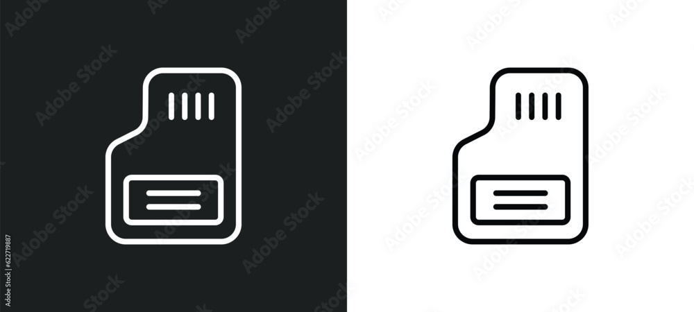 Poster save outline icon in white and black colors. save flat vector icon from geometry collection for web,