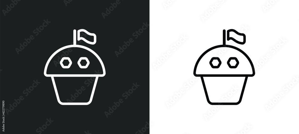 Poster base outline icon in white and black colors. base flat vector icon from geometry collection for web,