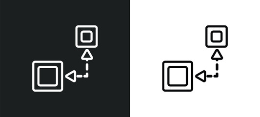 insert outline icon in white and black colors. insert flat vector icon from geometry collection for web, mobile apps and ui.