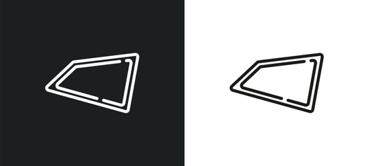 trapezium outline icon in white and black colors. trapezium flat vector icon from geometry collection for web, mobile apps and ui.
