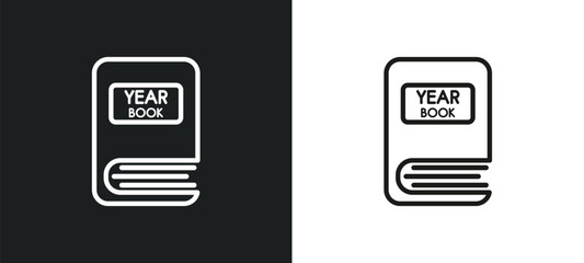 yearbook outline icon in white and black colors. yearbook flat vector icon from general collection for web, mobile apps and ui.