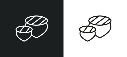 nuts outline icon in white and black colors. nuts flat vector icon from general collection for web, mobile apps and ui.
