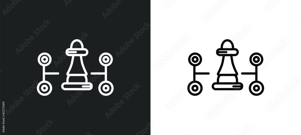 Poster digital strategy outline icon in white and black colors. digital strategy flat vector icon from gene