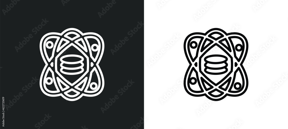Poster data science outline icon in white and black colors. data science flat vector icon from general coll