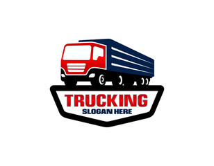 truck vector logo illustration,good for mascot,delivery,or logistic,logo industry,flat color,