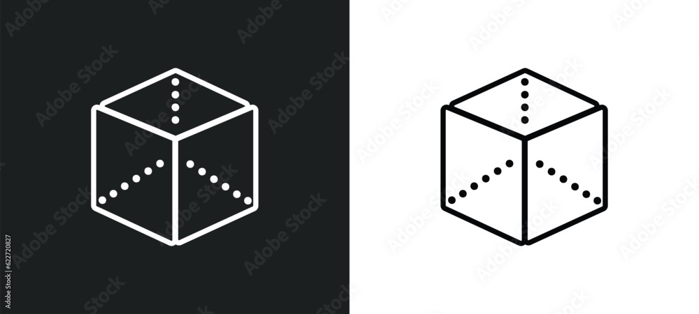 Poster 3d modeling outline icon in white and black colors. 3d modeling flat vector icon from general collec