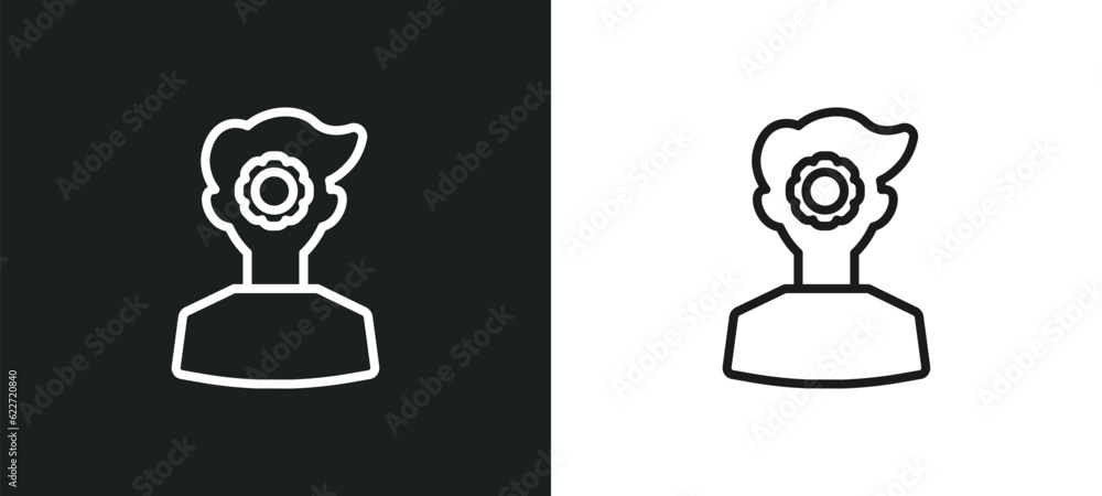 Poster user behavior outline icon in white and black colors. user behavior flat vector icon from general co