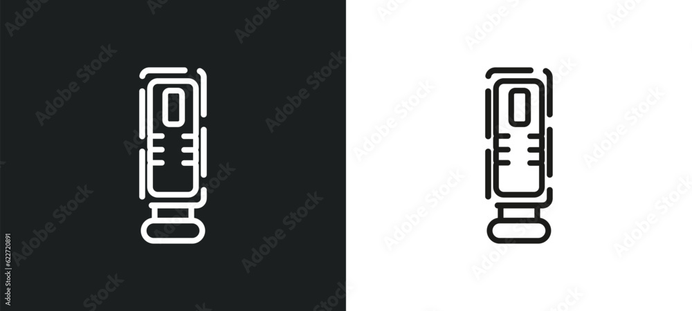 Poster smart assistant outline icon in white and black colors. smart assistant flat vector icon from genera