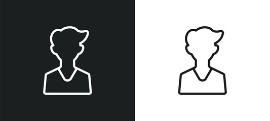 teenager outline icon in white and black colors. teenager flat vector icon from general collection for web, mobile apps and ui.