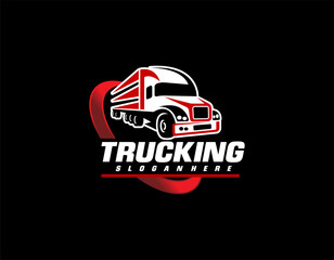 Truck silhouette abstract logo template vector