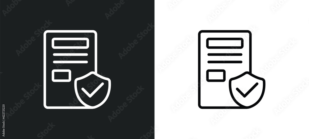 Poster plain outline icon in white and black colors. plain flat vector icon from gdpr collection for web, m