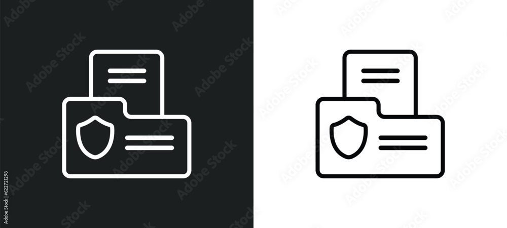 Poster document outline icon in white and black colors. document flat vector icon from gdpr collection for 