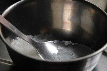 boiling water in a pan