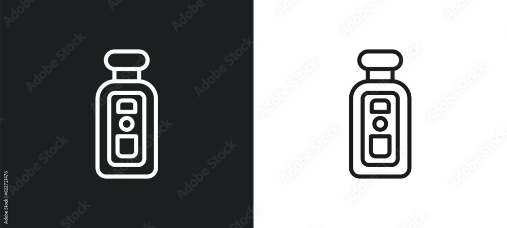 Poster gin outline icon in white and black colors. gin flat vector icon from gastronomy collection for web,