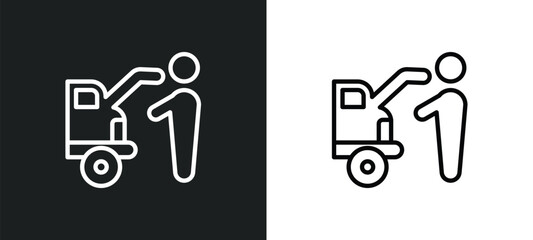 trunk open outline icon in white and black colors. trunk open flat vector icon from gaming collection for web, mobile apps and ui.