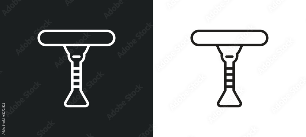 Poster side table outline icon in white and black colors. side table flat vector icon from furniture collec