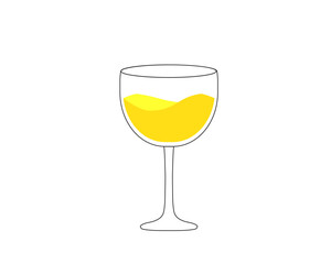 This glass vector design has a yellow fill inside