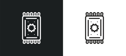 rugs outline icon in white and black colors. rugs flat vector icon from furniture and household collection for web, mobile apps and ui.