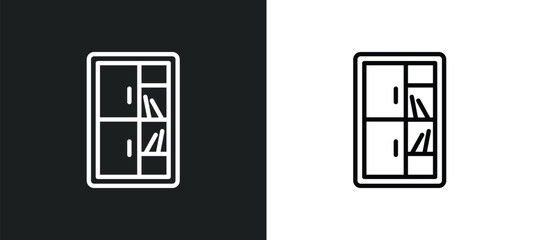 shelves outline icon in white and black colors. shelves flat vector icon from furniture collection for web, mobile apps and ui.