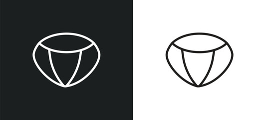 Fototapeta premium chestnut outline icon in white and black colors. chestnut flat vector icon from fruits collection for web, mobile apps and ui.
