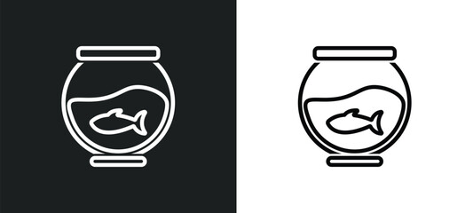 fish tank outline icon in white and black colors. fish tank flat vector icon from free time collection for web, mobile apps and ui.