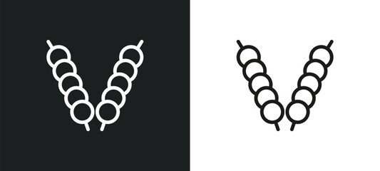 tanghulu outline icon in white and black colors. tanghulu flat vector icon from food and restaurant collection for web, mobile apps and ui.