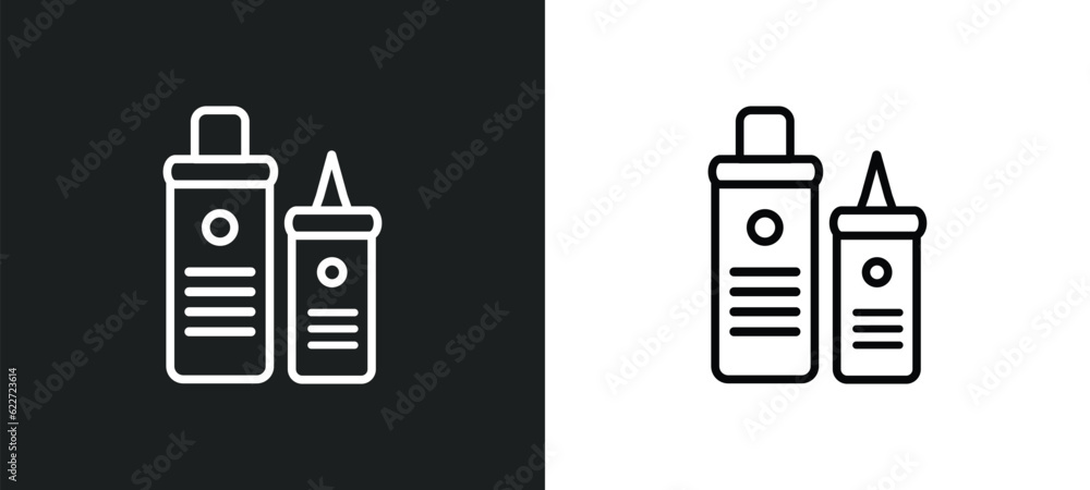 Poster condiments outline icon in white and black colors. condiments flat vector icon from food collection 