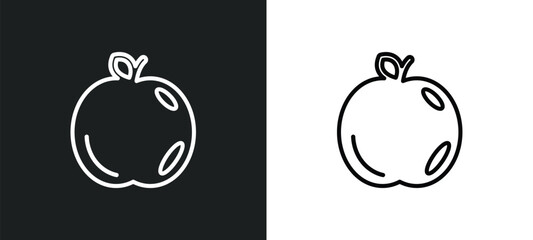 fruit outline icon in white and black colors. fruit flat vector icon from food collection for web, mobile apps and ui.