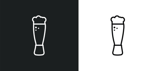 pint outline icon in white and black colors. pint flat vector icon from food collection for web, mobile apps and ui.