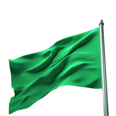 The green flag flutters