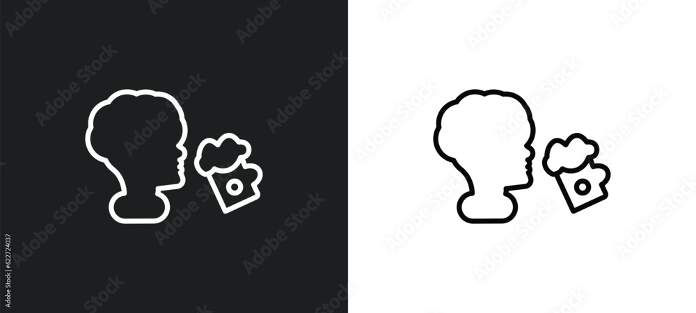 Poster drinking outline icon in white and black colors. drinking flat vector icon from food collection for 