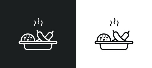 spicy food outline icon in white and black colors. spicy food flat vector icon from food collection for web, mobile apps and ui.