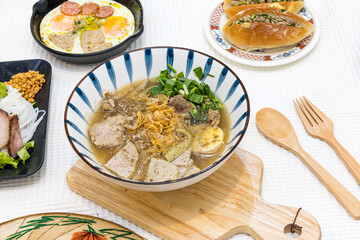 Vietnamese Rice Noodle soup. Traditional Vietnamese Food