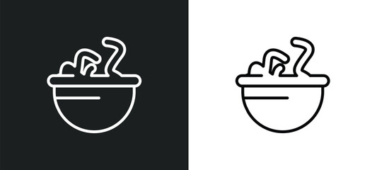 worms outline icon in white and black colors. worms flat vector icon from food collection for web, mobile apps and ui.