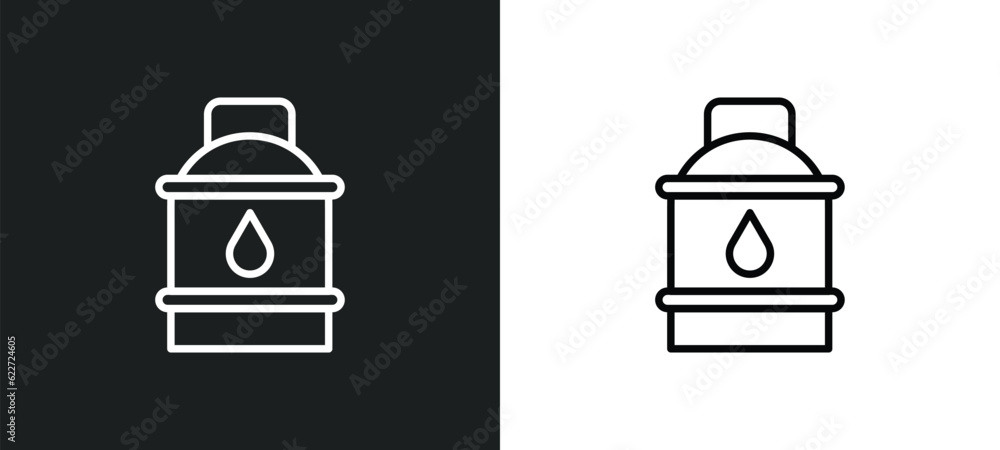 Poster water container outline icon in white and black colors. water container flat vector icon from food c