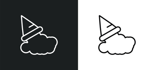 fallen outline icon in white and black colors. fallen flat vector icon from food collection for web, mobile apps and ui.