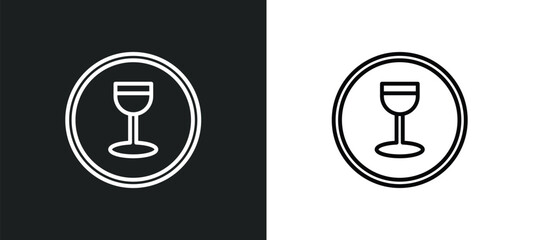 drinking zone outline icon in white and black colors. drinking zone flat vector icon from food collection for web, mobile apps and ui.