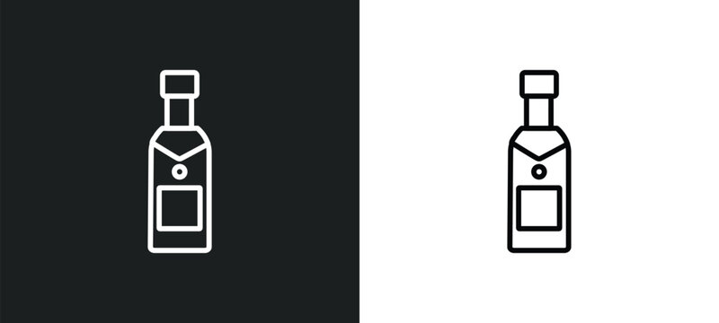 champagne bottle outline icon in white and black colors. champagne bottle flat vector icon from food collection for web, mobile apps and ui.
