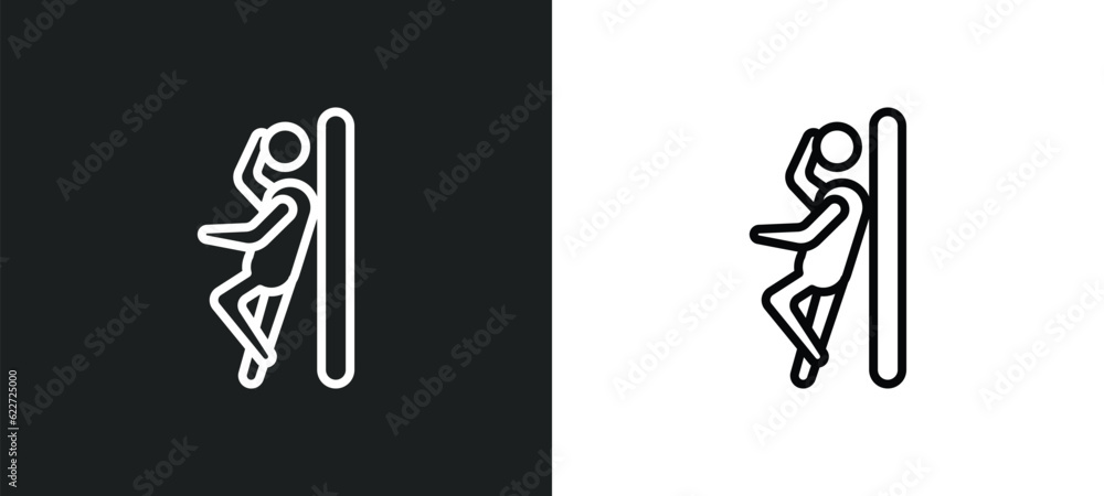 Poster lazy human outline icon in white and black colors. lazy human flat vector icon from feelings collect