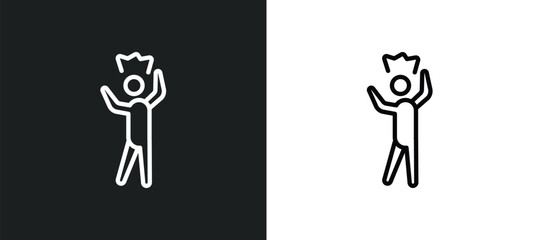 irritated human outline icon in white and black colors. irritated human flat vector icon from feelings collection for web, mobile apps and ui.