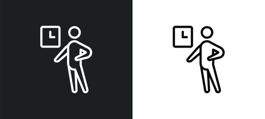 impatient human outline icon in white and black colors. impatient human flat vector icon from feelings collection for web, mobile apps and ui.