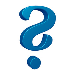 3D blue question mark or icon design