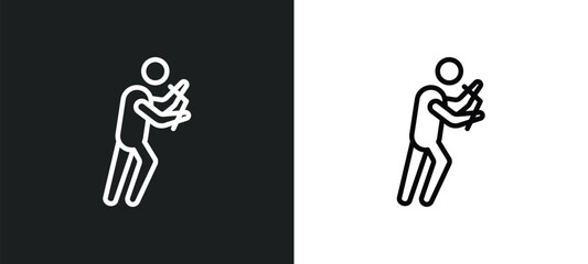 guilty human outline icon in white and black colors. guilty human flat vector icon from feelings collection for web, mobile apps and ui.