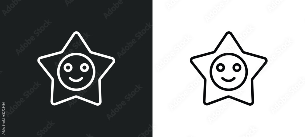 Poster satisfied outline icon in white and black colors. satisfied flat vector icon from feedback collectio